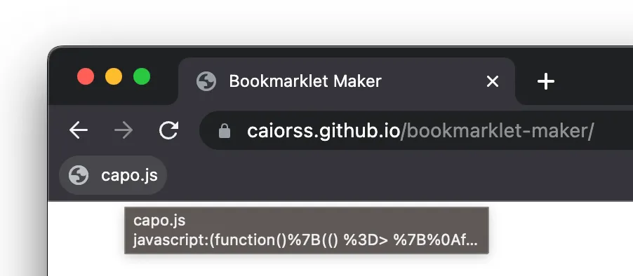 capo.js on the bookmark bar